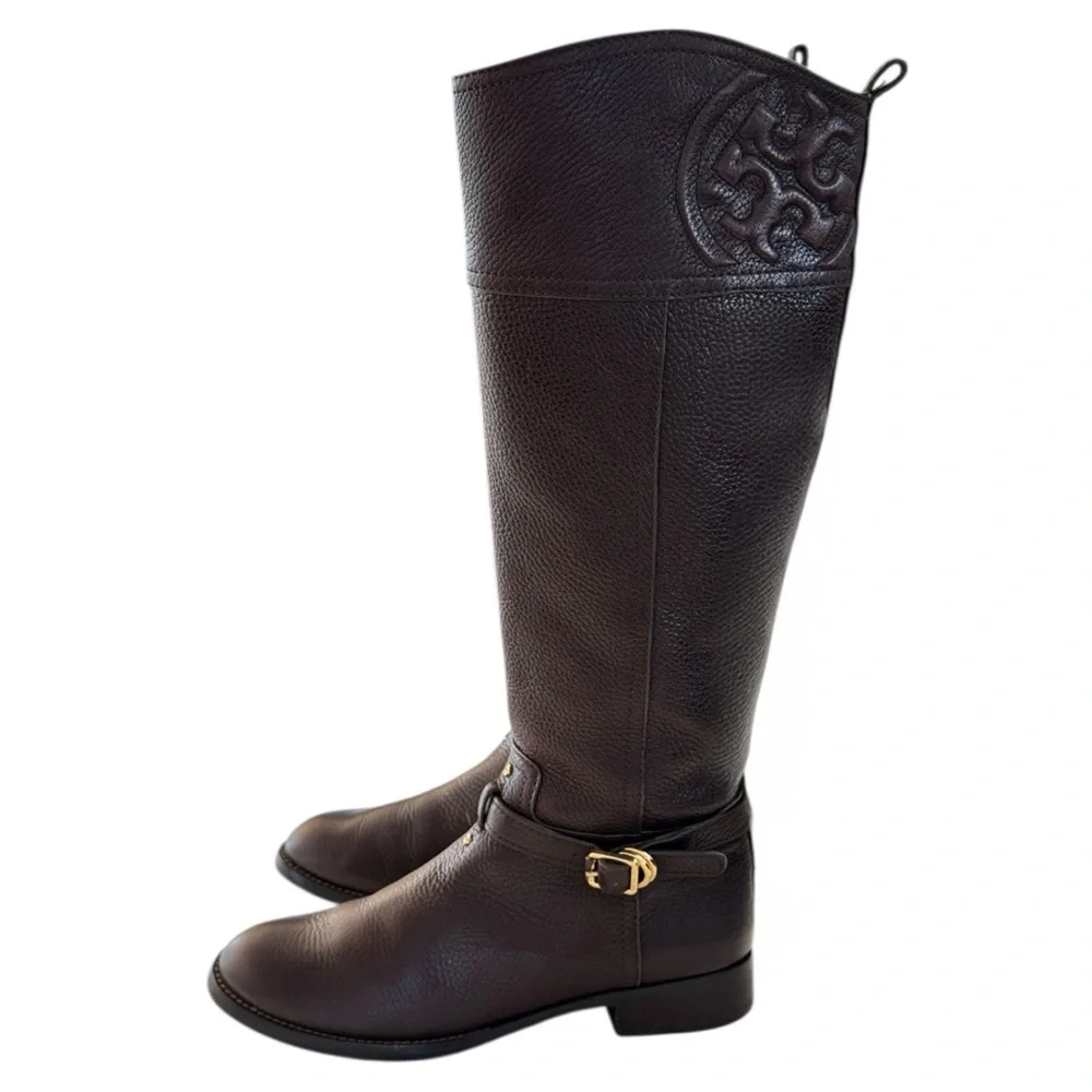 Tory Burch Marlene Logo Riding Boots